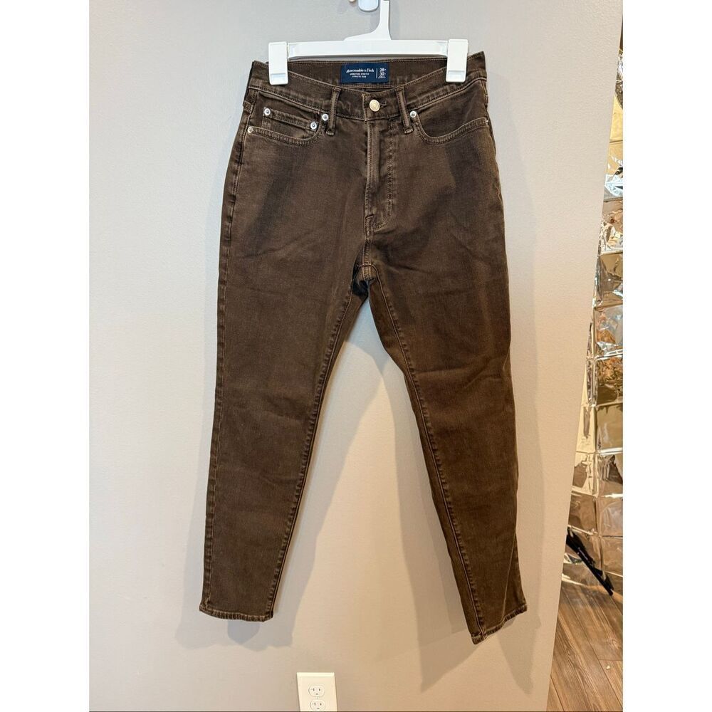 Men’s Abercrombie and Fitch Chocolate Brown Athletic Slim Stretch Denim Jean 28x